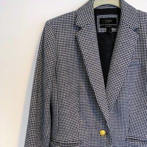 J Crew Women's Houndstooth Navy Blazer